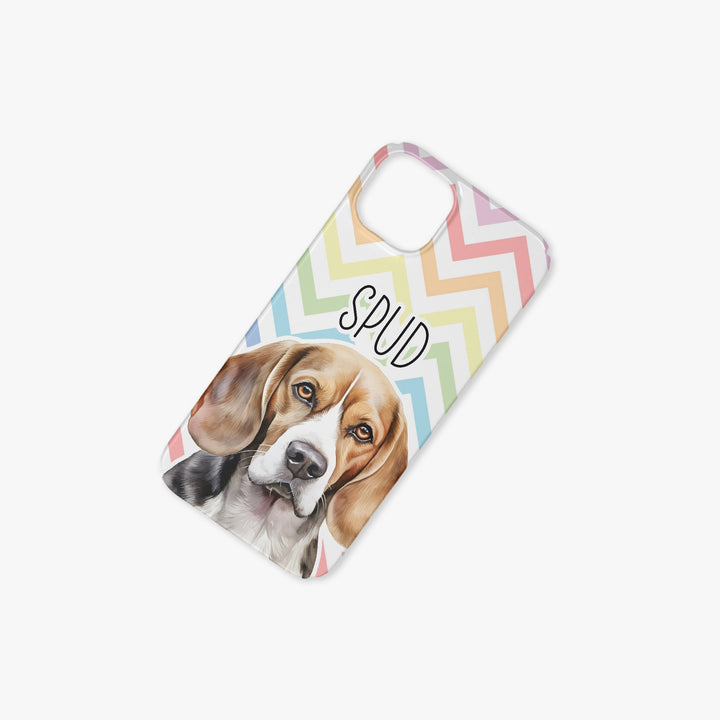 Beagle Puppy Dog Name Pastel Zig Zag Rainbow Case