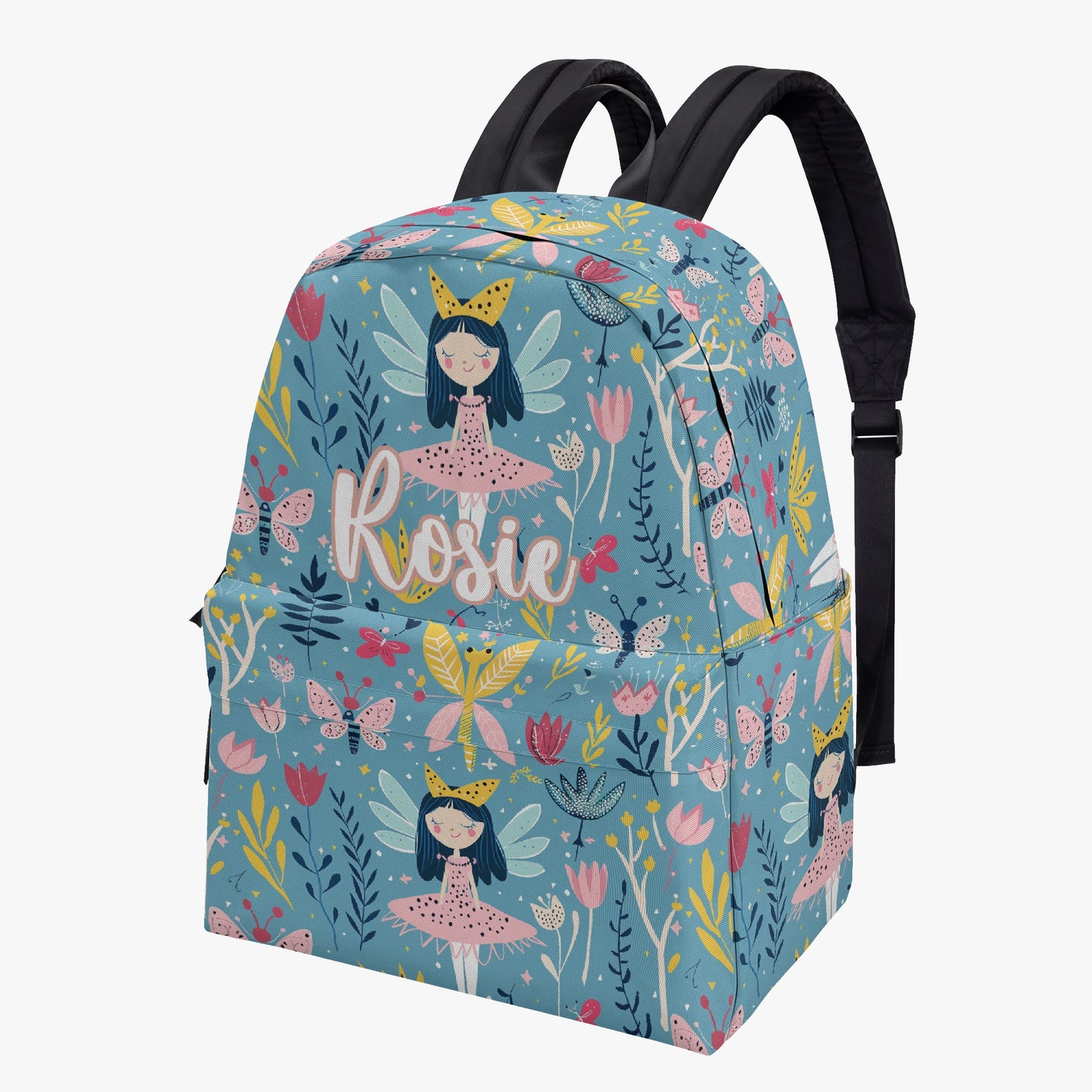 Teal Fairy Butterfly & Leaf Mystical Personalised Name Backpack