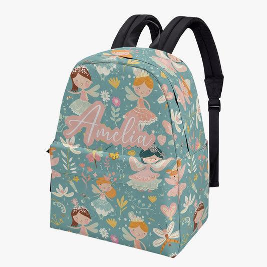 Teal Fairy Flower Garden Mystical Personalised Name Backpack