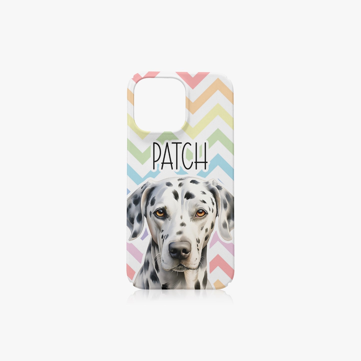 Dalmatian Puppy Dog Name Pastel Zig Zag Rainbow Case