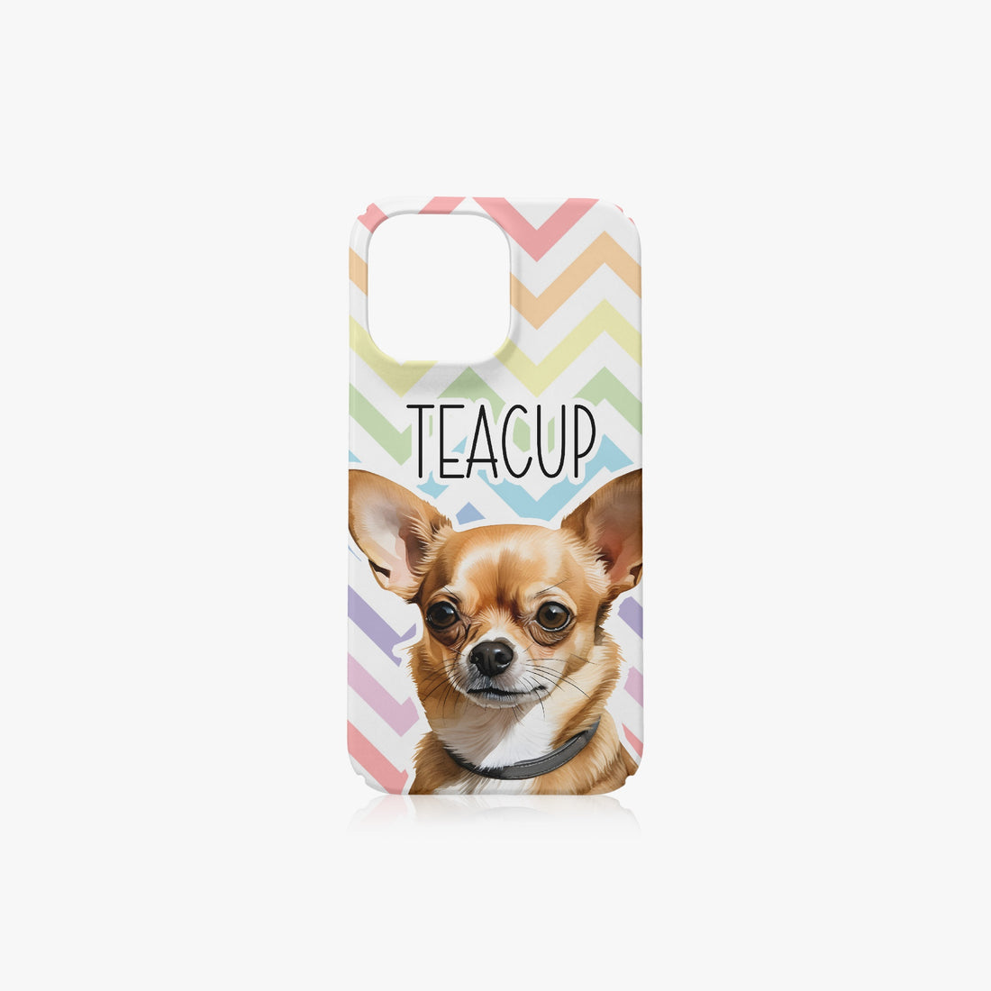 Teacup Chihuahua Dog Name Pastel Zig Zag Rainbow Case