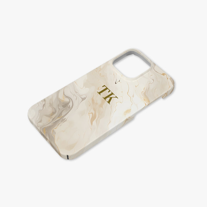 Cream, Gold & Silver Personalised Initial Monogram Case