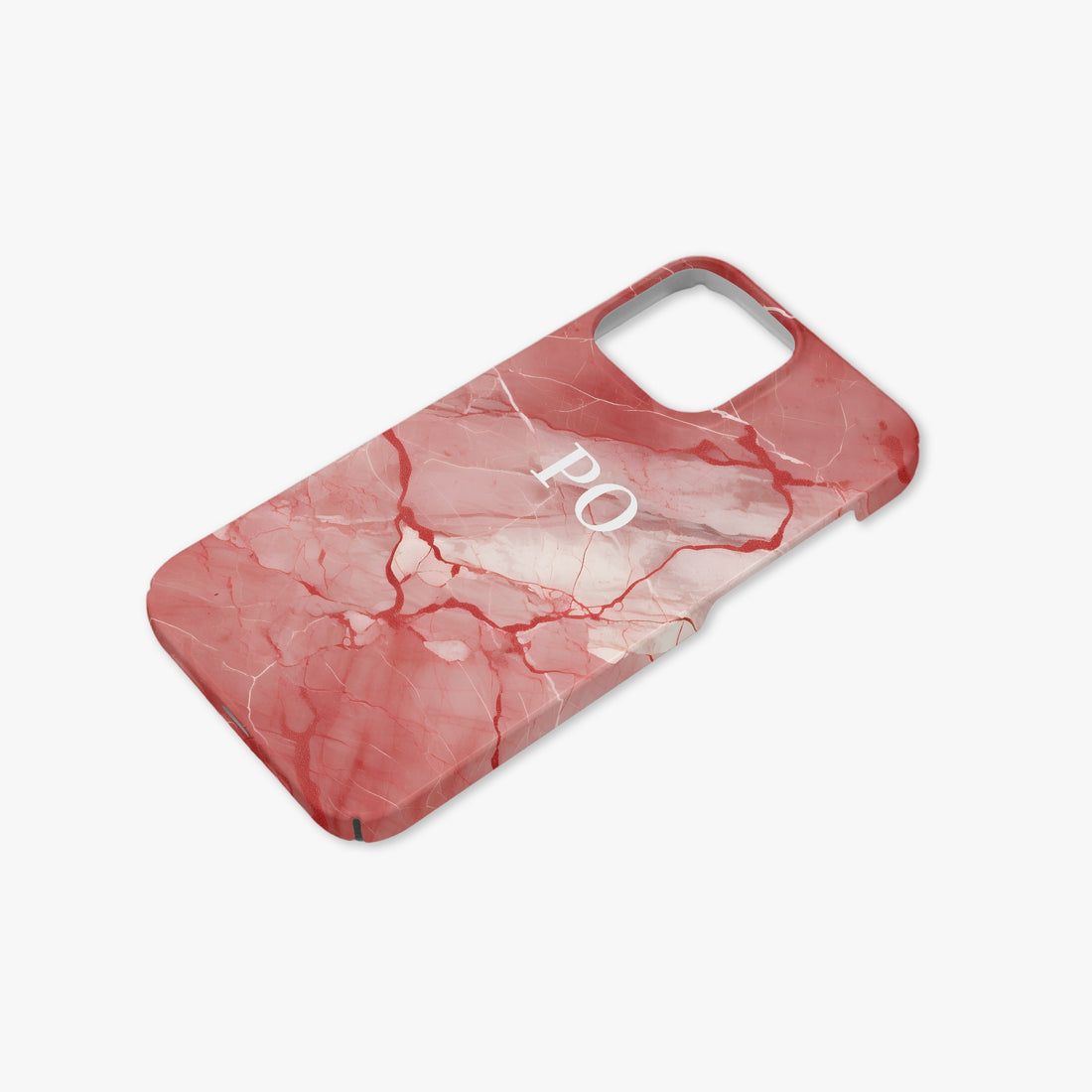 Ruby Red Geo Marble Personalised Initial Monogram Case