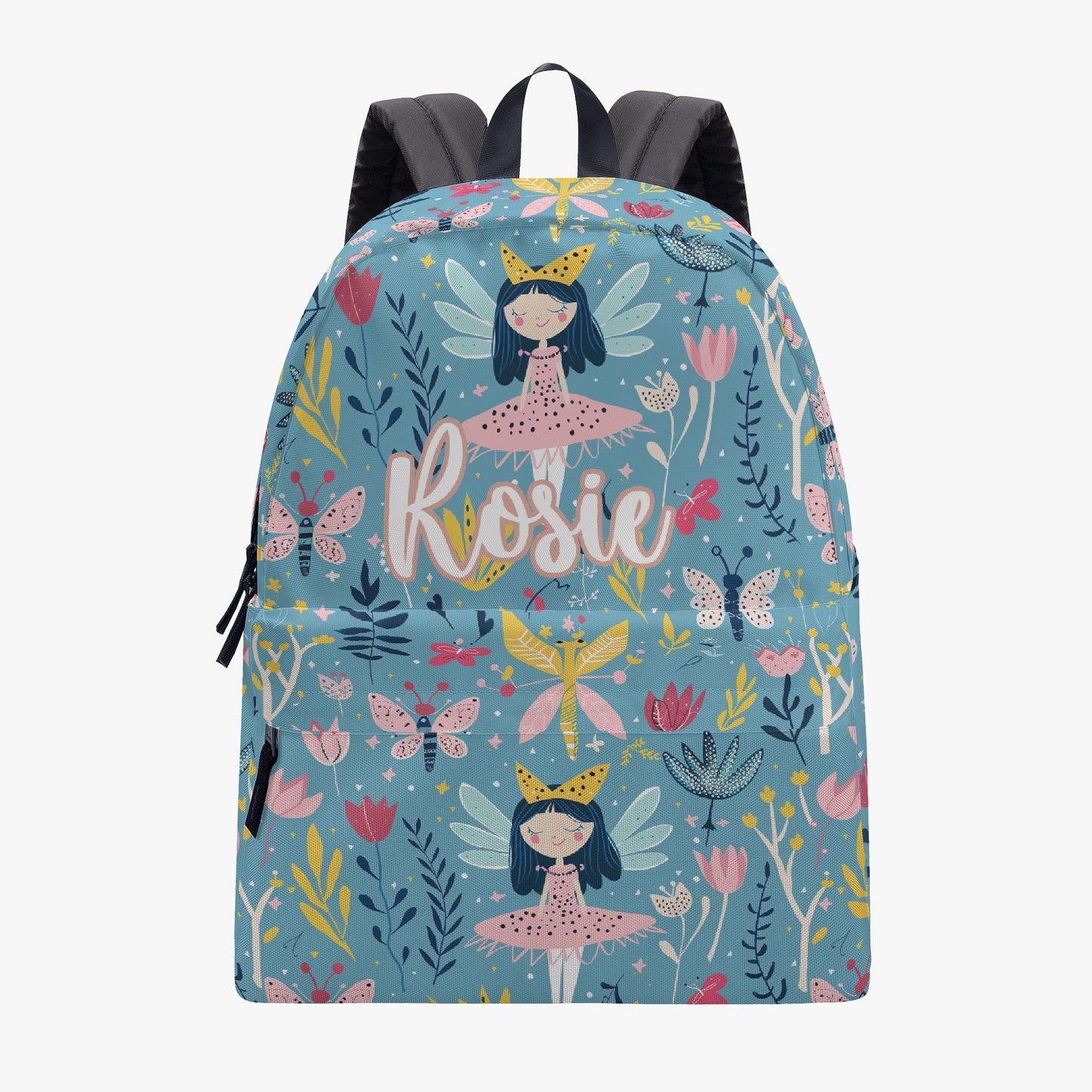 Teal Fairy Butterfly & Leaf Mystical Personalised Name Backpack