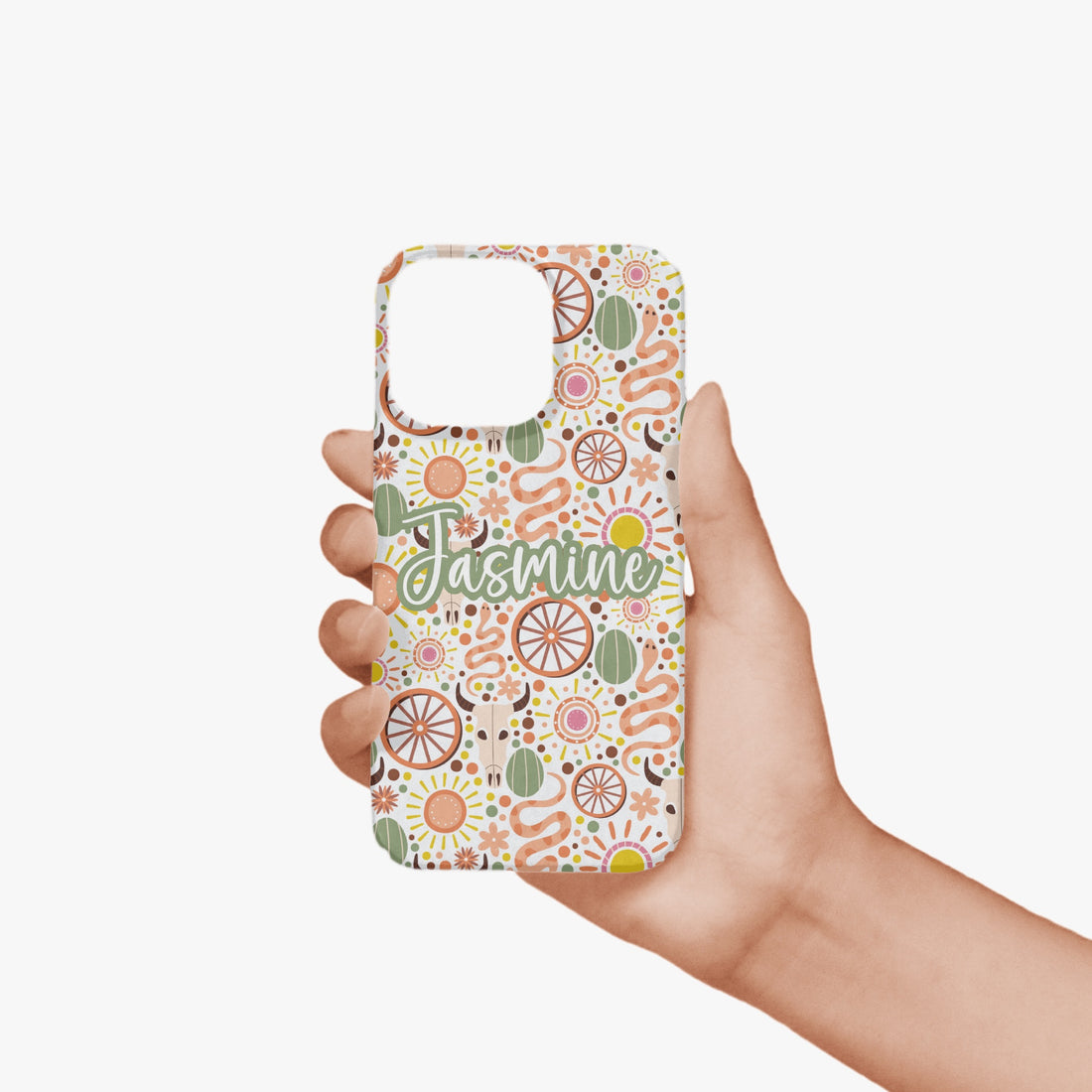 Western Girly Snakes & Wheels Personalised Case