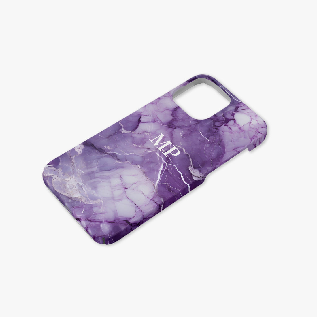 Amethyst Deep Purple Geo Marble Personalised Initial Monogram Case