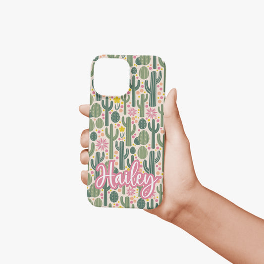 Western Pink Cactus Personalised Case