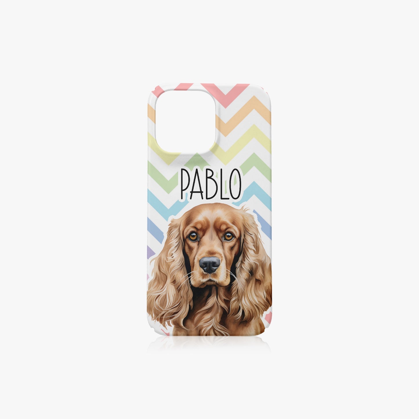 Cocker Spaniel Puppy Dog Puppy Dog Name Pastel Zig Zag Rainbow Case