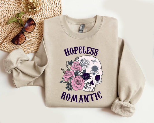 Hopeless Romantic Skulls And Roses Halloween Sweatshirt