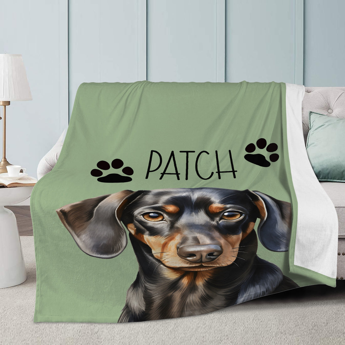 Dachshund Sausage Dog Personalised Photo Blanket