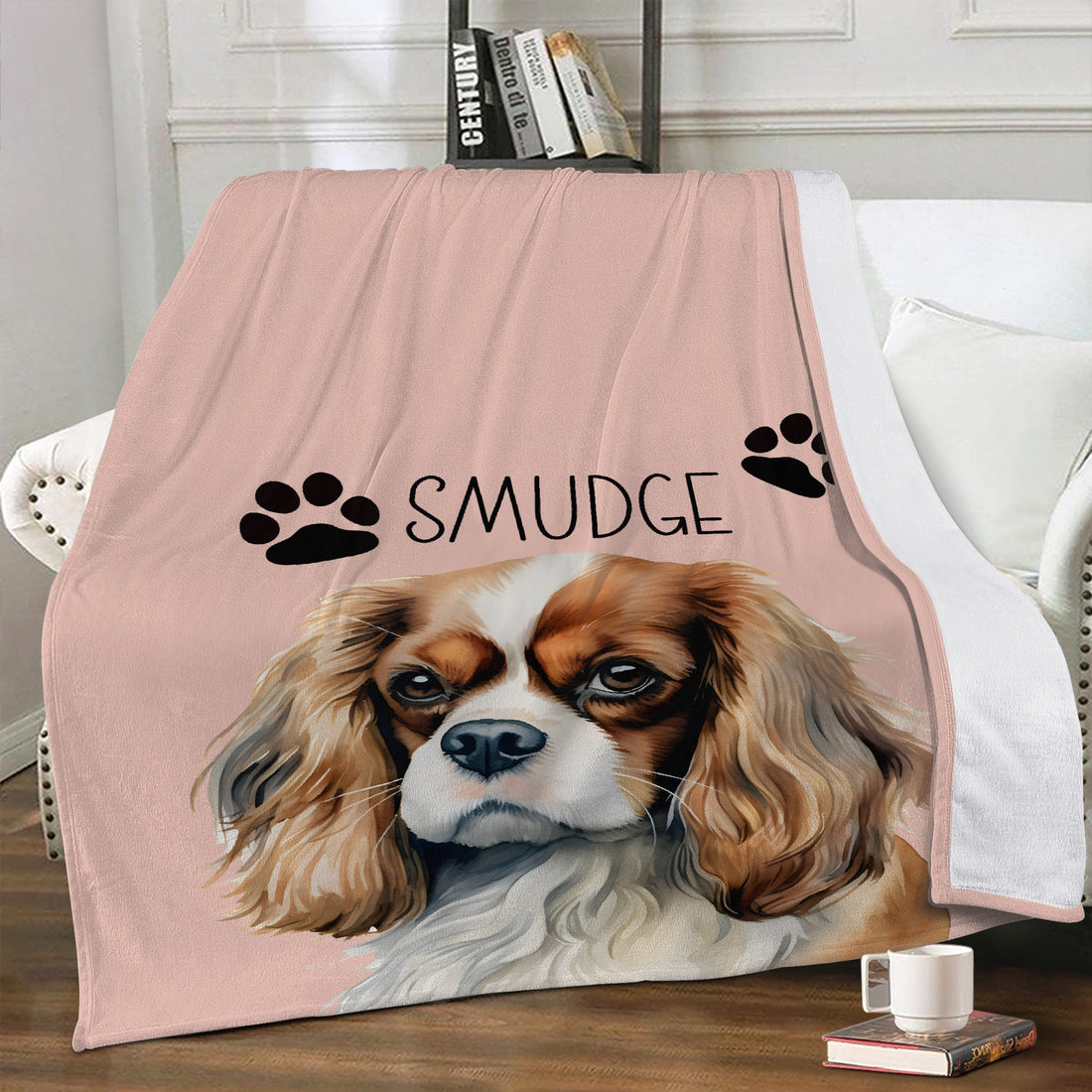 King Charles Cavalier Dog Personalised Photo Blanket