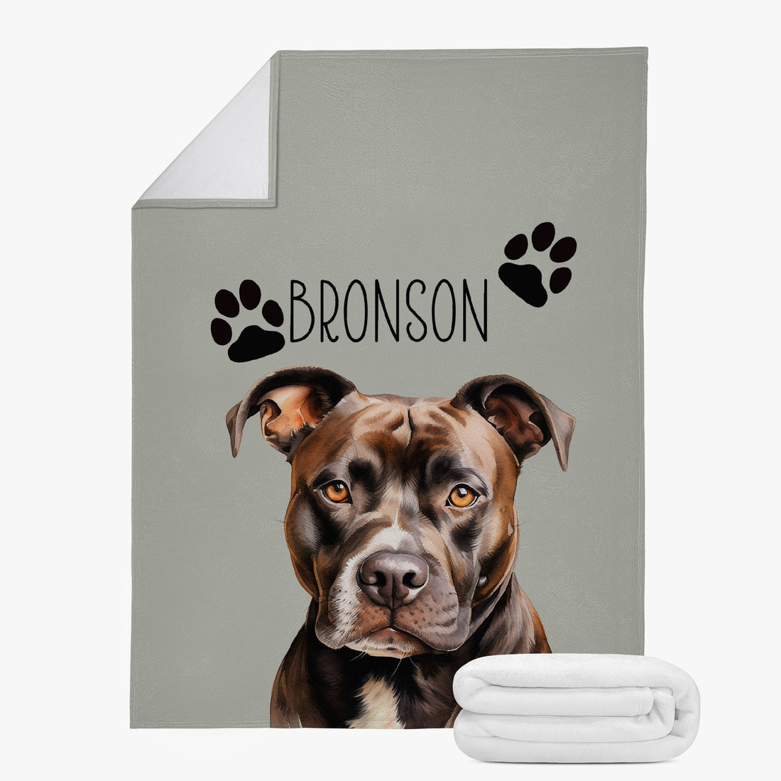 Staffy Brown Staffordshire Bull Terrier Personalised Photo Blanket