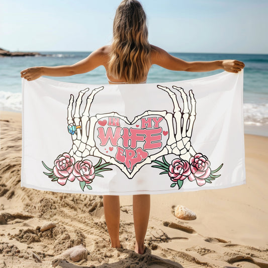 In My Wifey Era Skeleton Oversized Beach or Bath Personalised Towel