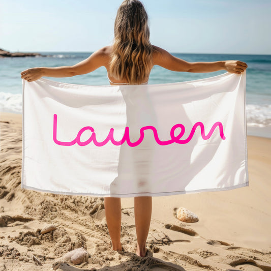 Island Script Name Oversized Beach or Bath Personalised Towel