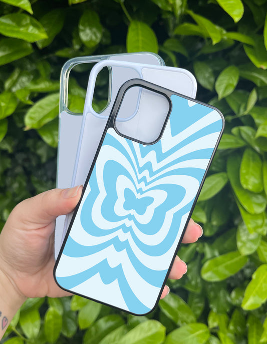 Blue Butterfly Y2K Pattern Samsung & iPhone Compatible Phone Case