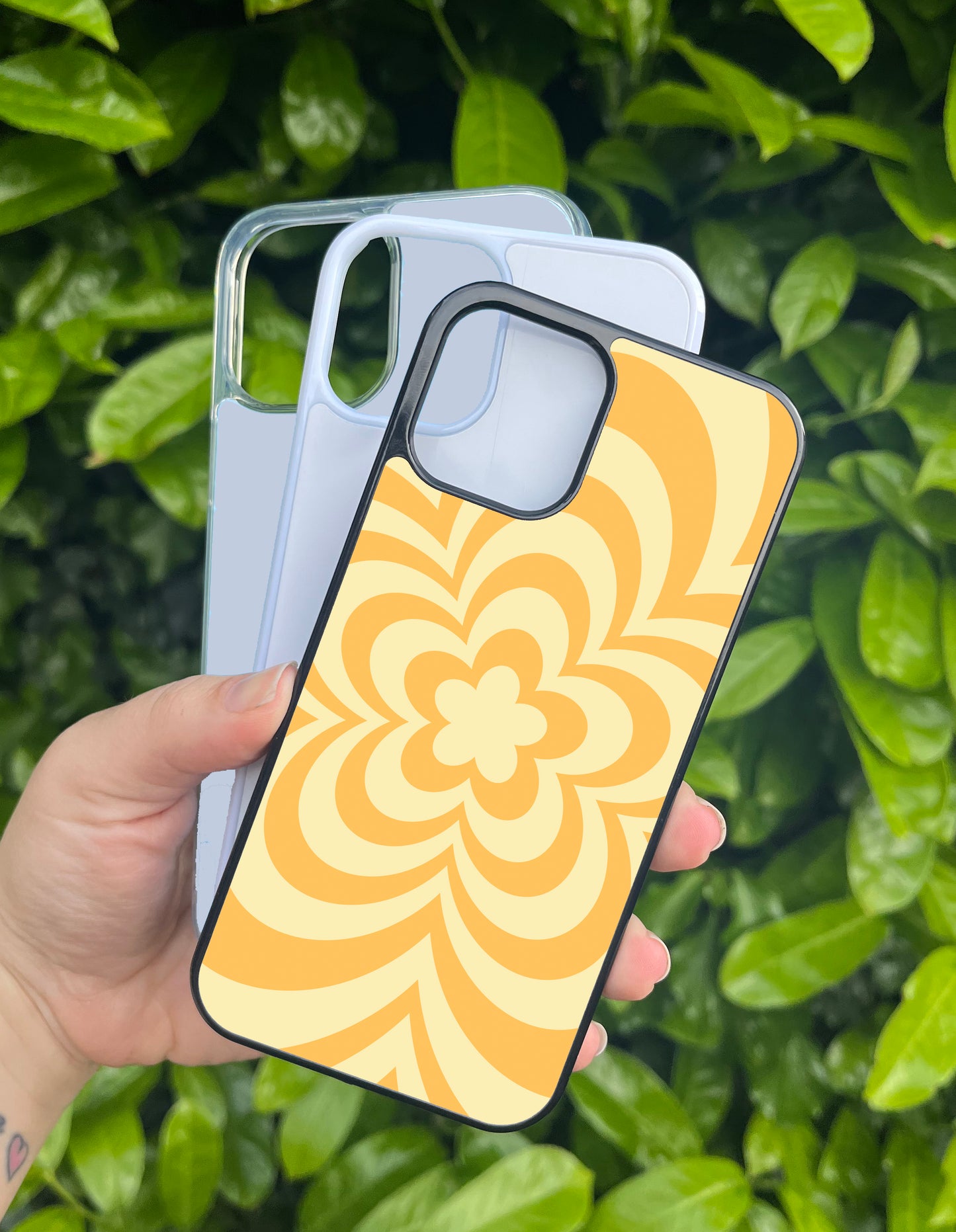 Sunset Yellow Flower Power Y2K Pattern Samsung & iPhone Compatible Phone Case