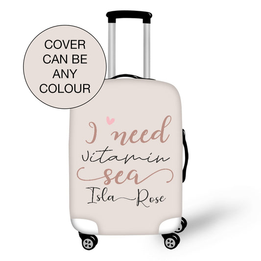 I Need Vitamin Sea Personalised Name Protective Suitcase Slip Cover