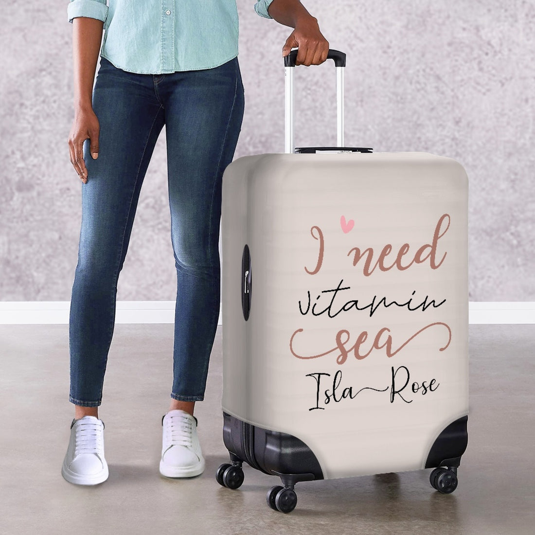 I Need Vitamin Sea Personalised Name Protective Suitcase Slip Cover