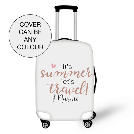 It's Summer, Let's Travel Personalised Name Protective Suitcase Slip Cover