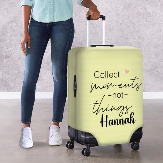 Collect Moments Not Things Personalised Protective Suitcase Slip Cover