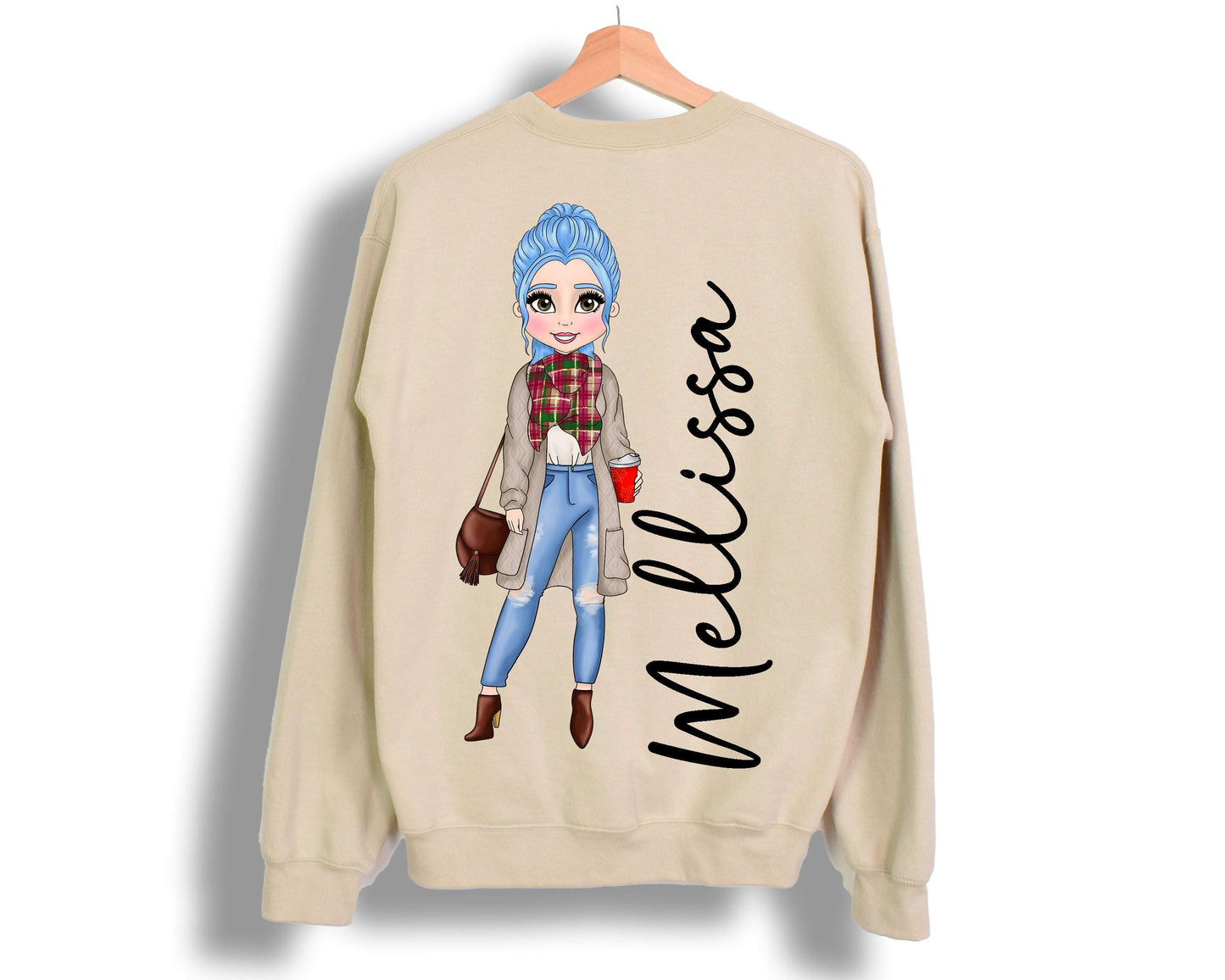 Autumn Girl Name Custom Avatar Doll Sweatshirt