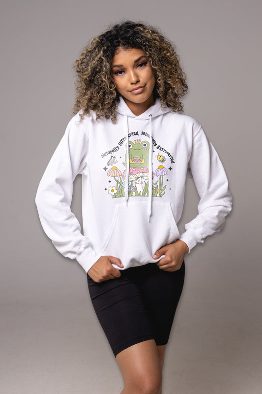 Introvert Extrovert Princess Frog Hoodie