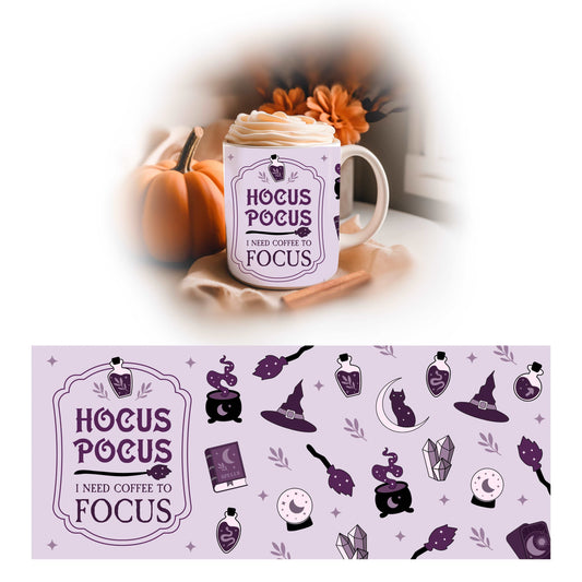 Hocus Pocus I Need Coffee To Focus Halloween Personalised Mug