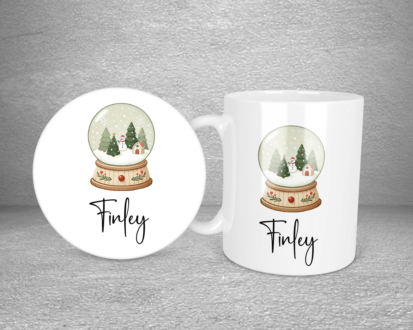 Snow globe Neutral Personalised Plastic Or Ceramic Mug &/Or Coaster Set