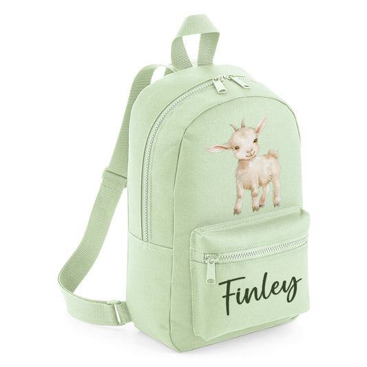 Baby Lamb Sheep Mini Personalised Name Backpack