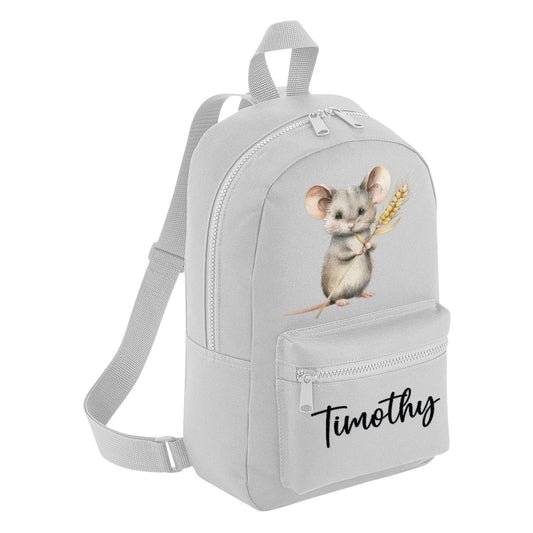 Tiny Field Mouse Mini Personalised Name Backpack