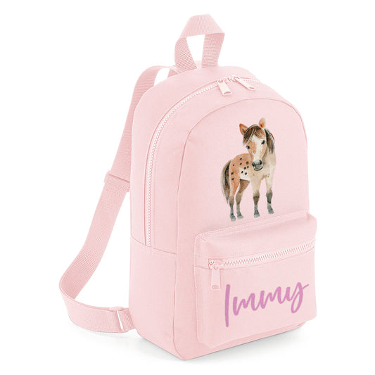 Brown, Tan Patch Horse Personalised Name Backpack