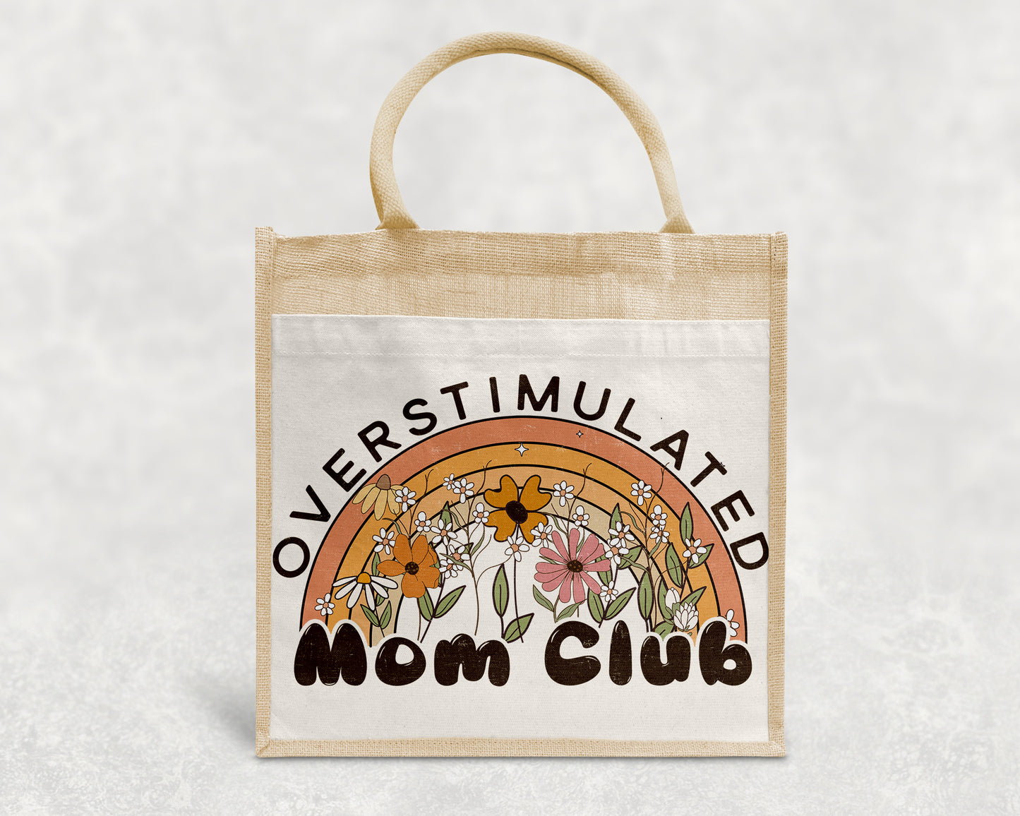 Overstimulated Mom's Club Personalised Eco Pocket Block Tote