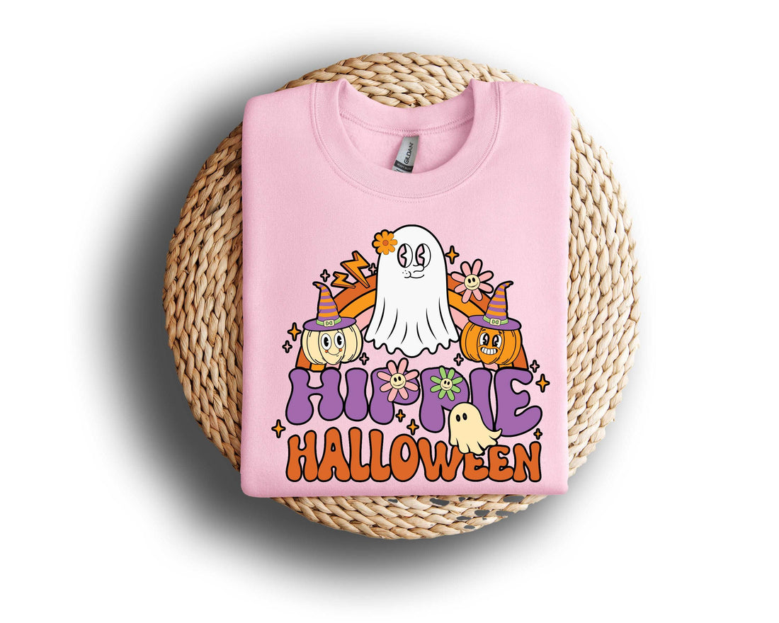 Hippie Flower Power Ghost Halloween Sweatshirt