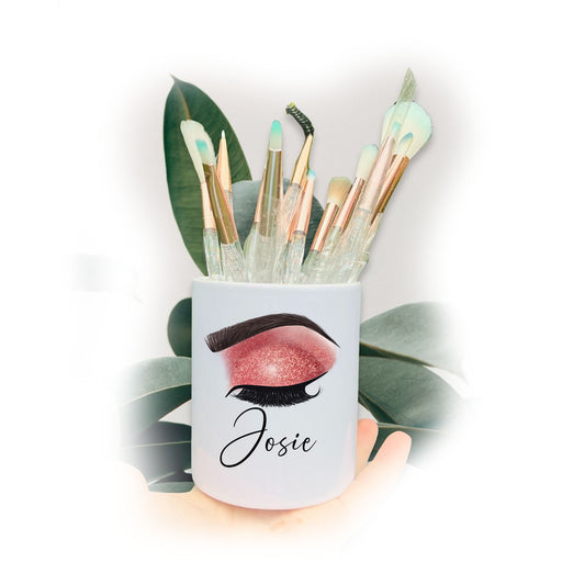 Rust Red Statement Eyelashes Name Make Up Storage Pot