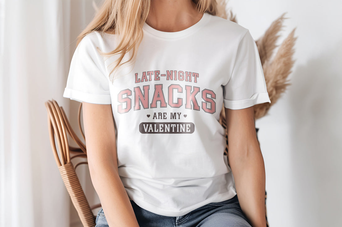 Late Night Snacks Are My Valentine Crew Neck T-Shirt