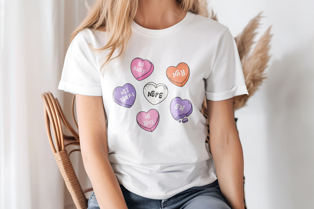 Anti Valentines Love Heart Crew Neck T-Shirt