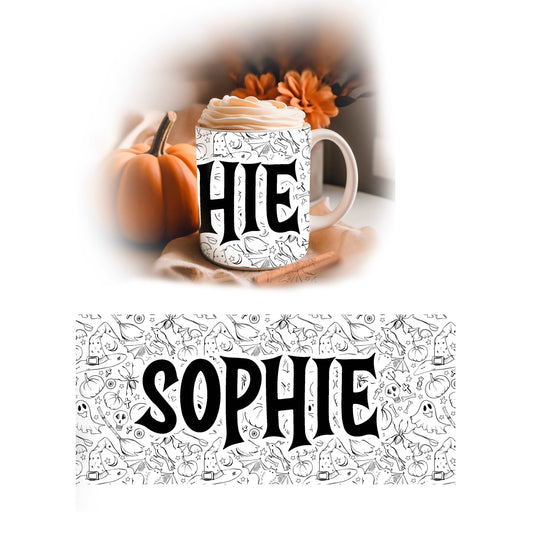 Witchy Things Spooky Halloween Personalised Name Mug