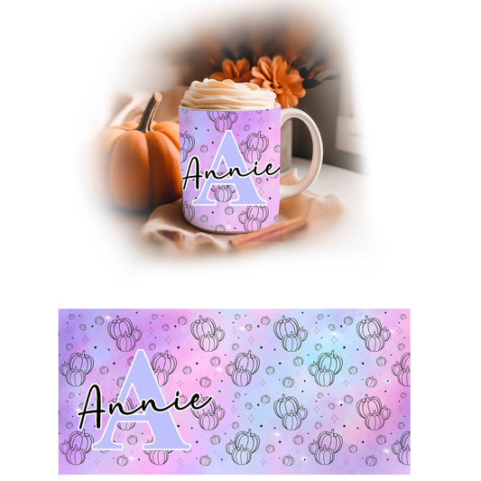 Pastel Mystical Initial Halloween Personalised Mug