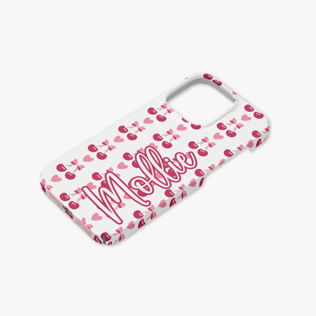 Coquette Cherry Bow Personalised Checked Case