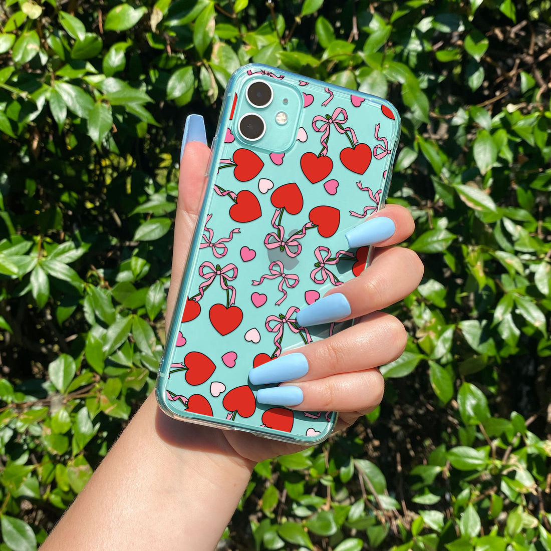 Coquette Heart Cherries Clear TPU Bumper Case