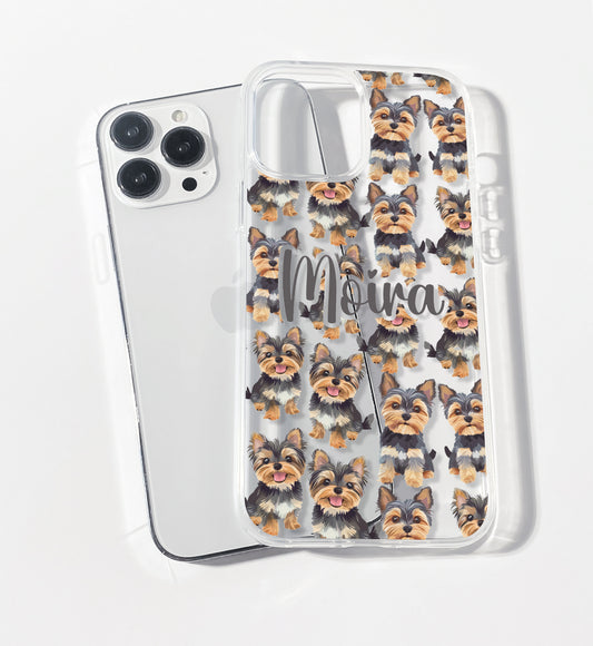 Yorkshire Terrier Dog Personalised Clear iPhone Case