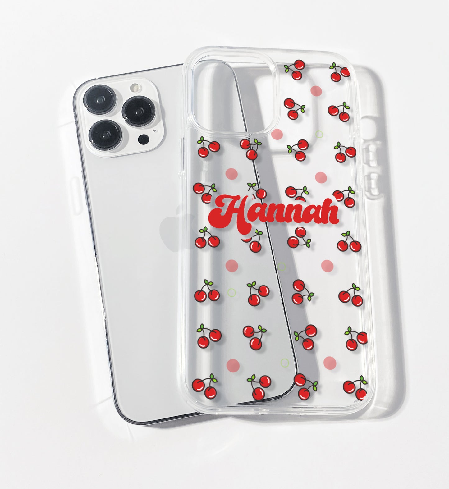 Tiny Red Cherry Personalised Clear iPhone Case