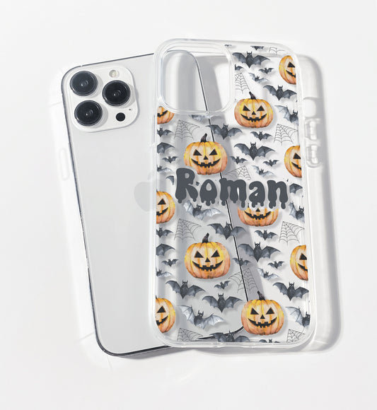 Halloween Spooky Pumpkin Personalised Clear iPhone Case