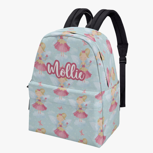 Baby Blue Pink Fairy Princess Personalised Name Backpack