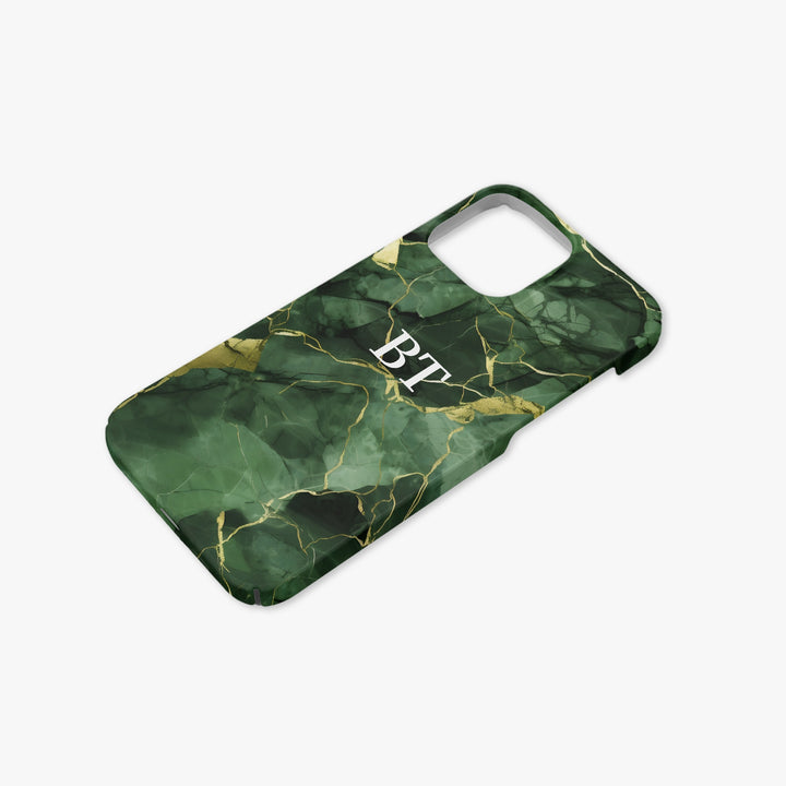 Forest Green & Gold Personalised Initial Monogram Case