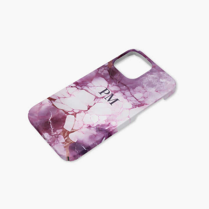 Amethyst Purple Geo Marble Personalised Initial Monogram Case