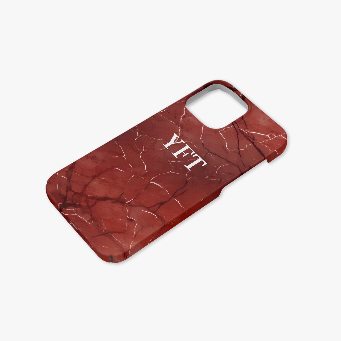 Deep Red Vein Personalised Initial Monogram Case