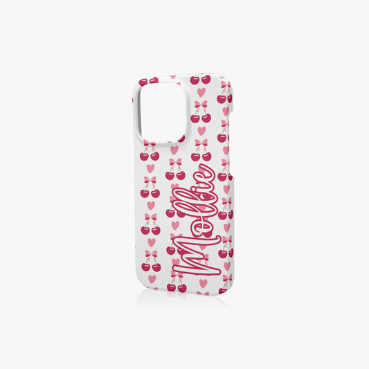 Coquette Cherry Bow Personalised Checked Case