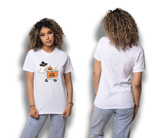 Code Orange Shopping Trolley Halloween Crew Neck T-Shirt