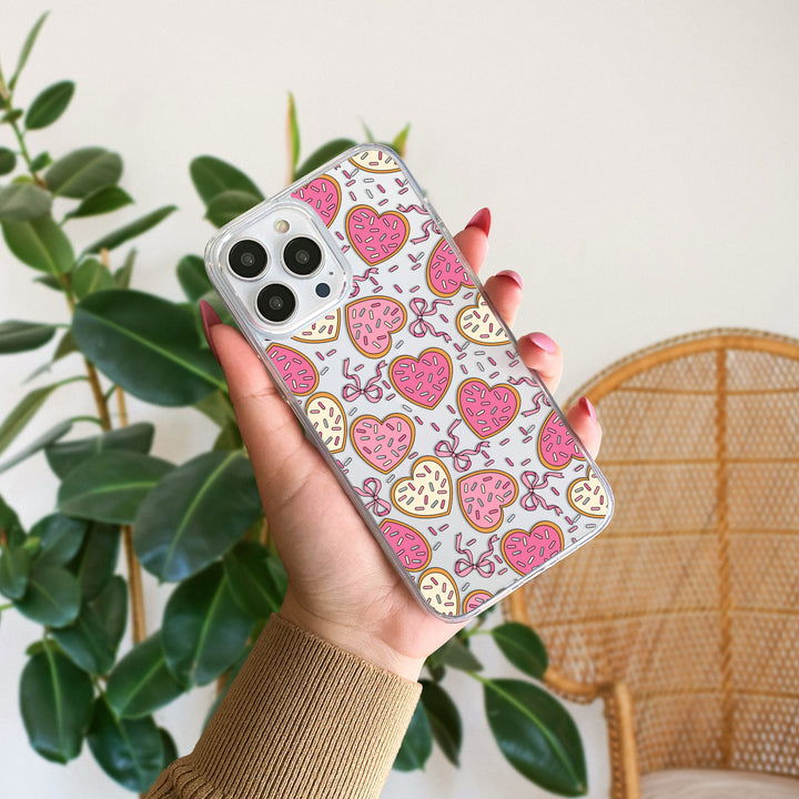 Heart Sprinkle Cookies Clear TPU Bumper Case